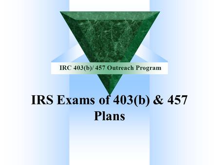 IRS Exams of 403(b) & 457 Plans.