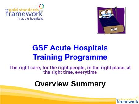 GSF Acute Hospitals Training Programme Overview Summary