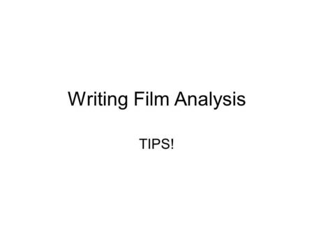 movie analysis presentation template