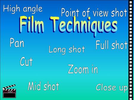 High angle Point of view shot Film Techniques Pan Full shot Long shot