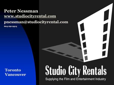 1 Peter Nessman  604-291-9414  Toronto Vancouver.