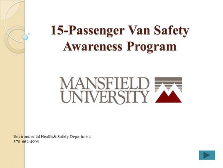 15-Passenger Van Safety Awareness Program