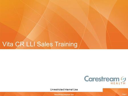 Vita CR LLI Sales Training