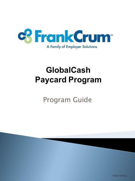 GlobalCash Paycard Program