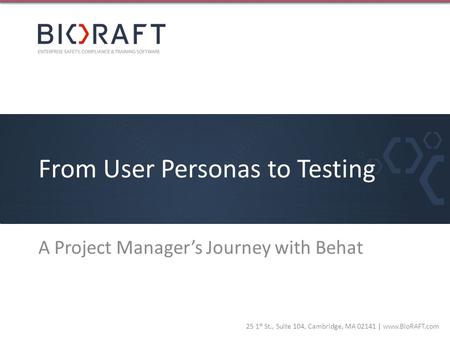 From User Personas to Testing