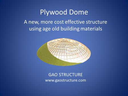 A new, more cost effective structure using age old building materials