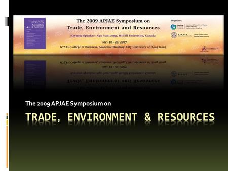 Trade, Environment & Resources