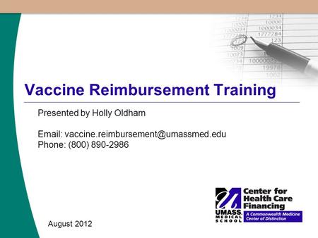 Vaccine Reimbursement Training