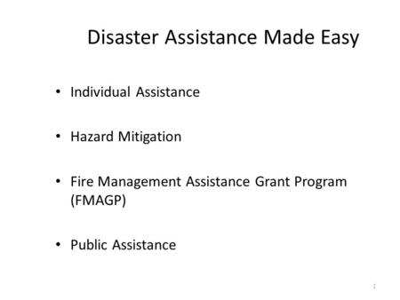 Disaster Assistance Made Easy