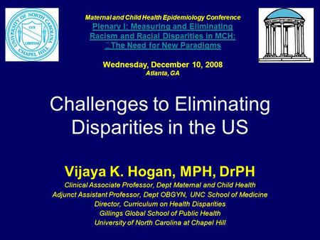 Challenges to Eliminating Disparities in the US