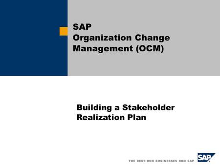 SAP Organization Change Management (OCM)