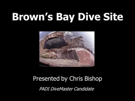 Browns Bay Dive Site Presented by Chris Bishop PADI DiveMaster Candidate.