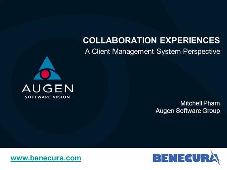 Agenda Augen Software Group & Benecura – NGO Sector Experience