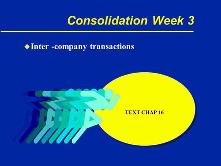 Consolidation Week 3 u Inter -company transactions TEXT CHAP 16.