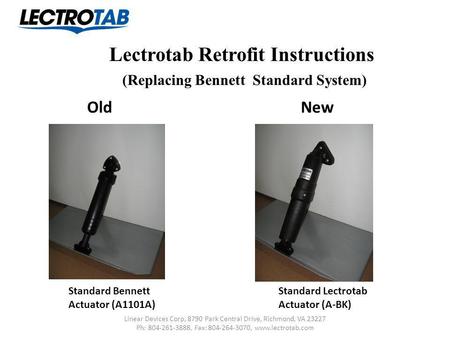 Lectrotab Retrofit Instructions (Replacing Bennett Standard System)