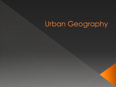 Urban Geography.