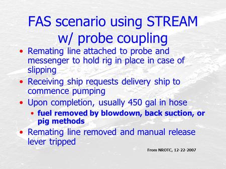 FAS scenario using STREAM w/ probe coupling
