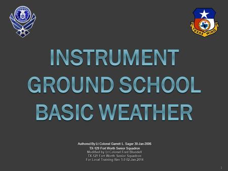 Instrument Ground School Basic Weather