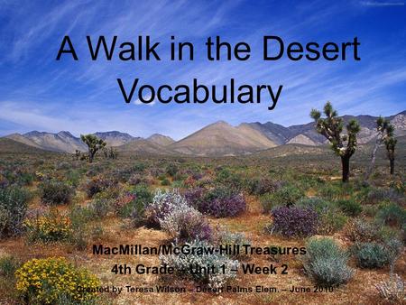 MacMillan/McGraw-Hill Treasures 4th Grade – Unit 1 – Week 2