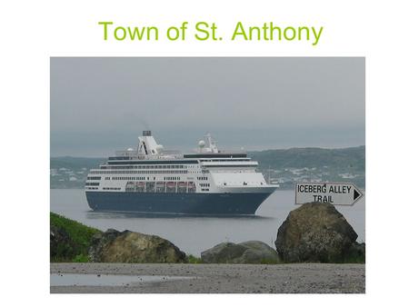 Town of St. Anthony. The Cruise Ship Docking Area is surrounded by Incredible Natural Beauty.. Visitors do not have to disembark from the ship to enjoy.