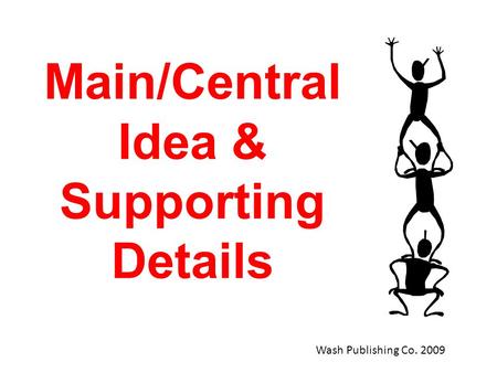 Main/Central Idea & Supporting Details