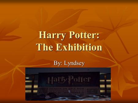 Harry Potter: The Exhibition By: Lyndsey The Sorting Hat Upon entering the exhibit, two lucky people were picked to be sorted. I was one of them! I stepped.