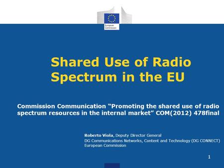 Shared Use of Radio Spectrum in the EU