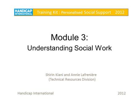 Module 3: Understanding Social Work