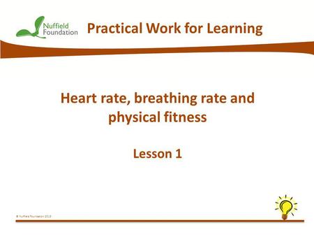 Heart rate, breathing rate and physical fitness Lesson 1