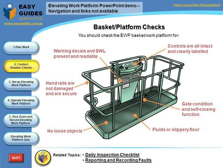 Basket/Platform Checks