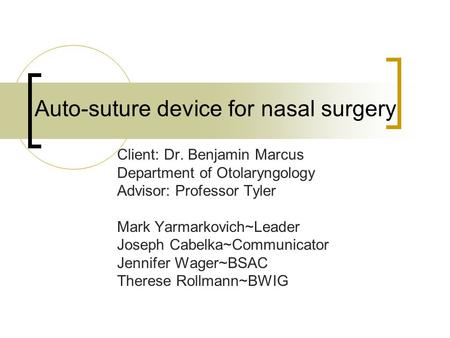 Auto-suture device for nasal surgery