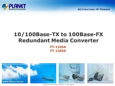 10/100Base-TX to 100Base-FX Redundant Media Converter
