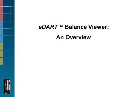 EDART Balance Viewer: An Overview. 2 Balance Viewer Tool We will cover balancing a tool at startup with cavity pressure, the same with temperature sensors.