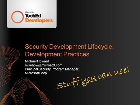 Security Development Lifecycle: Development Practices