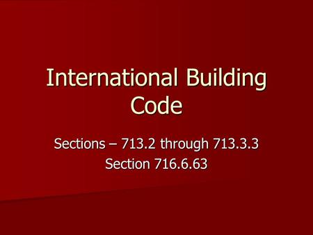 International Building Code