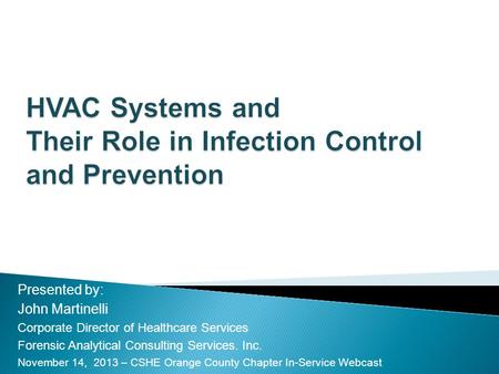 HVAC Systems and Their Role in Infection Control and Prevention