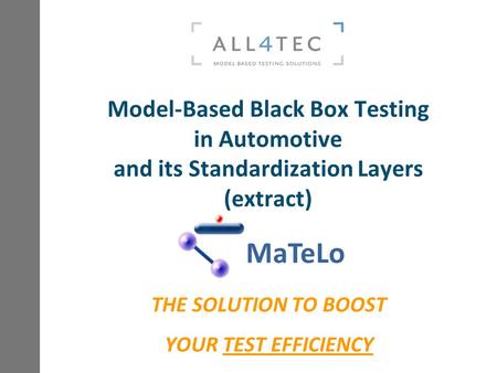 THE SOLUTION TO BOOST YOUR TEST EFFICIENCY