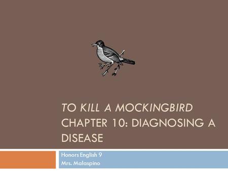 To Kill a Mockingbird Chapter 10: Diagnosing a Disease