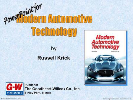 Modern Automotive Technology PowerPoint for by Russell Krick