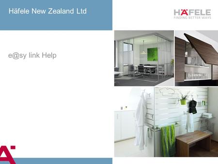 Häfele New Zealand Ltd link Help. 01.06.2014 2 Table of Contents 1.Logging InLogging In 2.GUI OverviewGUI Overview 3.Price InquiryPrice Inquiry 4.Stock.