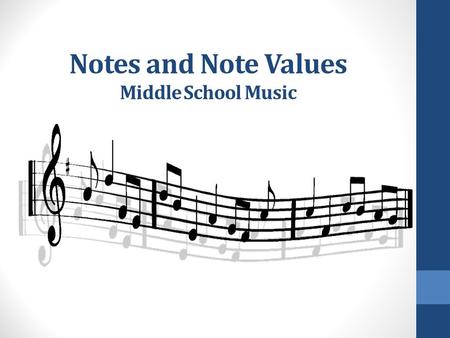 Notes and Note Values Middle School Music