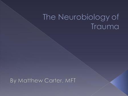 The Neurobiology of Trauma