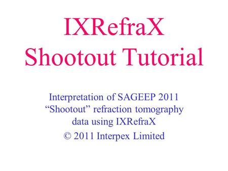 IXRefraX Shootout Tutorial