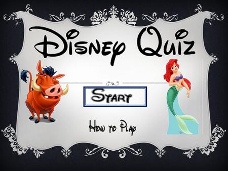 There are two levels. In Level 1 there are 10 questions based on characters within the Disney movies, you must answer 6 questions correct in order to.