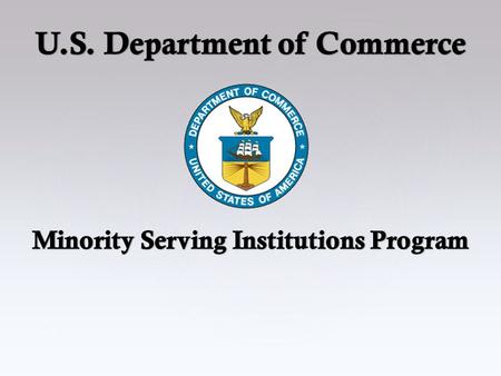 1. 2 Overview Minority Serving Institutions Definitions Executive Orders Initiatives Reporting & Funding High Achievers States & Territories Contact Information.