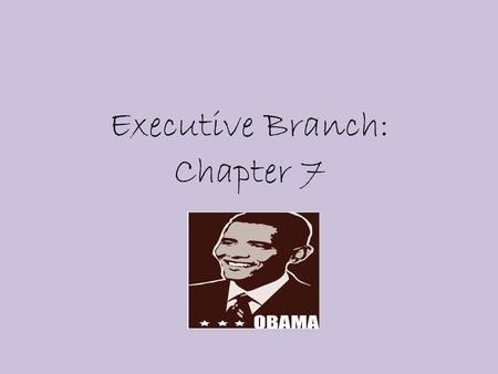 Executive Branch: Chapter 7