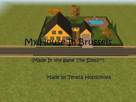 My House In Brussels (Made In the game The Sims2 tm ) Made by Tereza Hostickova.
