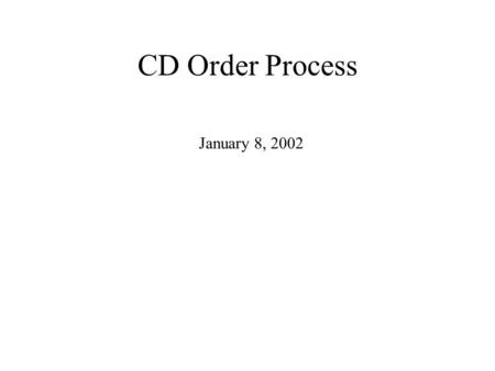 CD Order Process January 8, 2002. CD Product All grant applications assigned to the study section meeting. All related prior summary statements. All related.