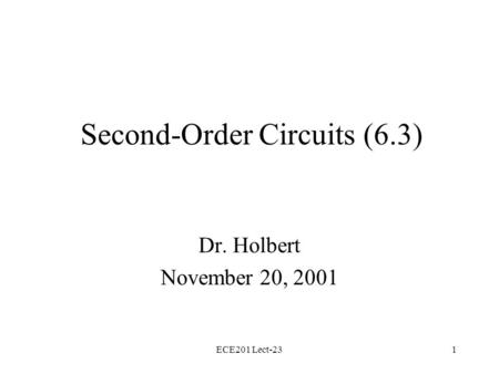 Second-Order Circuits (6.3)