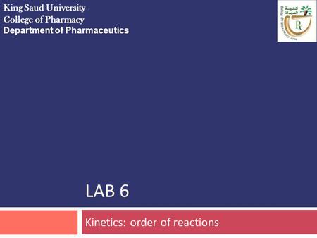 Kinetics: order of reactions
